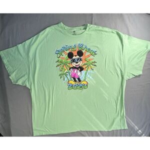 Disney Parks Mickey Mouse Short Sleeve Green‎ T-shirt Men's XXXL Spring Break